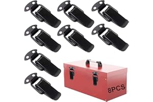 YBFBSJK Moraillon Fermeture 8 Pcs Serrure Tension En Acier Inoxydable Serrure Caisse Verrouillage Du Levier Verrouillage Bascule Basculer La Fermeture Pour Coffret Boîte Tiroir Armoire Coffre Outils Schwarz