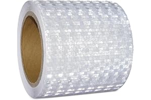 XFXIA Cinta Reflectante Adhesiva Blanca 10cm * 10m Banda Reflectante Adhesiva Res Istente Reflectantes Cinta De Seguridad Autoadhesiva para Coche Camión Motocicleta Remolque Camper