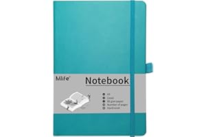 Mlife A5 Journal Notebook,Lined Hardback Notebook with Pen Holder,192 Pages,5.7 inches * 8.4 inches - for Women and Men (Pastel Aqua Marine)