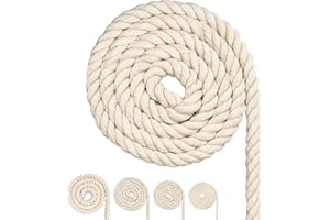 FORBELL Baumwollkordel, Makramee-Garnseil, viele Größen Baumwollseil für DIY-Bastelarbeiten, Geschenke (12mm(4M))