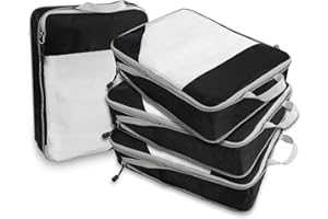 DoocliB Koffer Organizer Set 4-teilig,compression bag，Compression Packing Cube, Packtaschen Set & Gepäck Organizer für Rucksack & Koffer