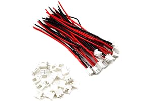 20 uppsättningar mini mikro JST-XH 2,54 mm pitch 2-stiftskontakt med 10 cm silikonkabel och uttag
