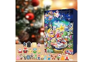 BOSSETY Calendario de Adviento de Navidad de Super Mario 2024: Calendario de Adviento de Mario Bros. Calendario de Adviento de 24 días de Navidad - Regalo sorpresa para niñas, niños y niños (B)