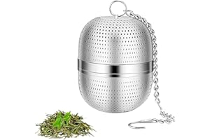 Movstriker Tea Infuser for Loose Tea, Stainless Steel Tea Filter Strainer with Chain Tea Ball Strainers Mesh Tea Infuser Perfect for Teapots, Mugs, Cups, LST-104