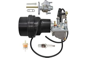 Carbpro LT50 Carburetor For Suzuki LT 50 LT50 & Air Filter Box 2002 2003 2004 2005 LT-A 50 Carb #13200-43F00 coherent Fuel Valve Petcock With Spark Plug