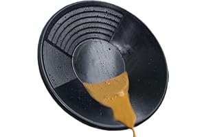 GGTUYT Accessories Gold Pan 15 Inch Gold Mining Pan, Gold Panning Kit 3 Riffles Manual Gold Panning Equipment for Easy Sand Gold Mining and Prospecting Gold Washing