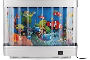 YELKOEYN Simulation LED Aquariumlampe - Leises, energiesparendes Schreibtischaquarium, Unterwassersimulation, Weiche Augenschutzbeleuchtung, Fake Aquarium Toy Lamp Geeignet für Geschenke