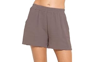 SASSYCLASSY Kurze Hose Damen Baumwolle - Shorts Damen Sommer in den Größen XS bis XL- Musselin Hose Damen kurz mit elastischer Taille - in Mehreren Farben erhältlich