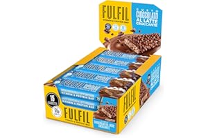 FULFIL - 15 Barrette Proteiche da 55 Grammi, Gusto Cioccolato Croccante al Latte con 9 Vitamine e Pochi Zuccheri, Confezione da 825 Grammi