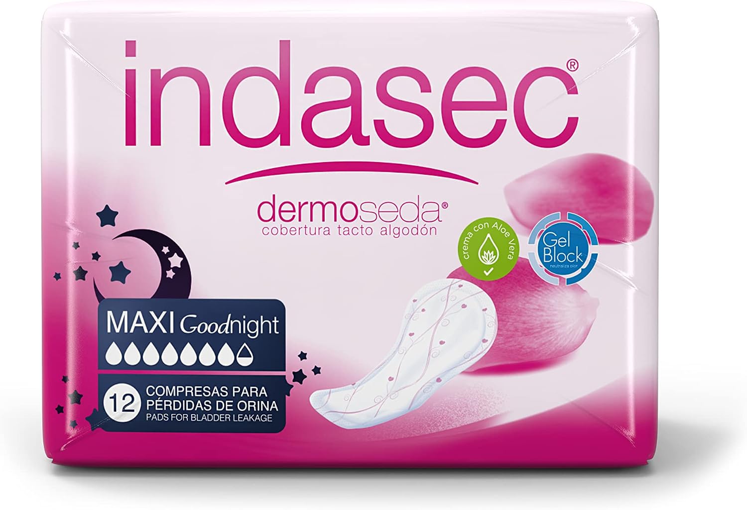 Indasec Dermoseda Maxi Night, 12 unidades