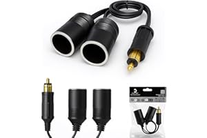 CLIFF TOP Cliff-Top Hella (Din) à l'adaptateur double-allume-cigare standard - Extension du câble (non adapté aux voitures)