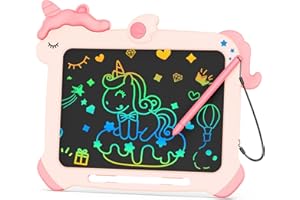 bravokids LCD Writing Tablet for Kids, 8.5 Inch Toddler Doodle Board Drawing Tablet, Educational and Learning Unicorn Toys, Birthday Gifts for 3 4 5 6 7 Year Old (Pink)
