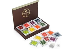 Octavius | Assorted Tea Bag Sampler Gift Set - 8 Tea Flavors | 48 Counts - Black & Green Tea | Tea Sampler Pack | Tea Set Gift | Pack of 1