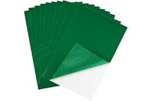 CHRORINE 10 Pcs Green Felt Fabric Sheets Self Adhesive Felt Sheets 8 x 12 Inches Felt Paper for Art and Craft Supplies