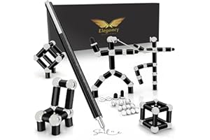 ELEGANCY QUALITY TO TRUST Elegancy Fidget Pen Magnetic Teenage Toys Magnetic Pen Fidget Toy | Stress Relief Multi-functional Ballpoint Pens | Cool Stuff Magnets for Kids Present (Black Fidget Pen)