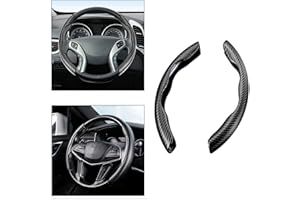 SELLINER Universal Carbon Fiber Steering Wheel Cover,2 Pack Car Steering Wheel Covers,Carbon Fiber Anti-Skid Segmented Car Steering Wheel Protector for Auto/Truck/SUV/Van Steering Wheels Accessories Black…