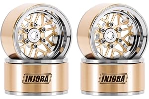 INJORA 1.0 Brass Aluminum Beadlock Wheels ModuWheel for TRX4M SCX24 1/18 1/24 RC Crawlers