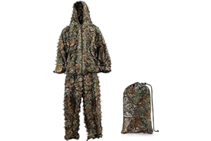 ‎ANEXER AnExer 3D Tarnanzug Ghillie Suit Dschungel Kostüm Tarnung Woodland Camouflage Anzug Dekoration Festschmuck Tarnkleidung für Halloween Jagd Camping Outdoor Militär Jagd Verdeckt