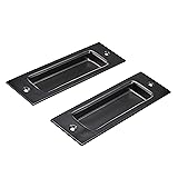 Amazon Basics AB-BDH113 Black Barn Door Handle Pull Set, Flush Recessed, 2 Pieces, 15.2 cm