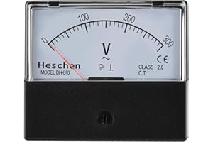 Heschen Voltímetro rectangular panel análogo voltios voltaje metro 670 estilo AC 0-300V clase 2.5