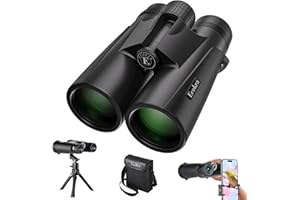 ECOKRA 12x42 HD Binoculars for Adults - High Power With Tripod Phone Adapter, Waterproof Compact for Bird Watching, Hunting, Stargazing - Clear Low Light Night Vision, BAK4, FMC Prisms