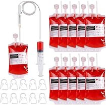 3 pezzi trasparenti sacchetti di sangue di Halloween 400 ml sacchetto di bevande in PVC per uso alimentare per decorazioni per feste di Halloween oggetti di scena horror sacchetto di sangue di vampiro