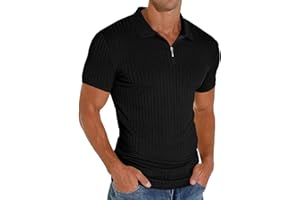 Sailwind Men's Polo Shirts Zip Classic Stretch Slim Fit T Shirts Casual&Work