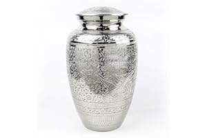 Nagina International Urnas de cremación de metal de aluminio para cenizas y restos mortales. Hermosas urnas hechas a mano para humanos y mascotas (arte de níquel de lápiz)