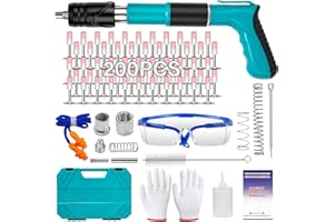 HELISAN Upgraded Concrete Nail Gun Kit with 200Pcs Nails, 5 Speed Adjustable Manual Steel Nail Gun Tool, Portable Mini Air Gun Cordless Install Fastener for Ceiling, Fixture Install, Wire Hider