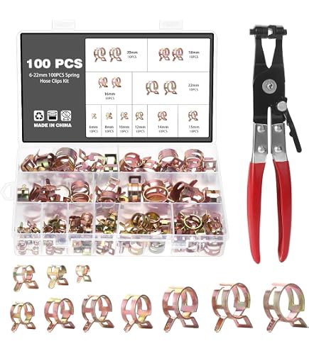MinLUOCER Schlauchschellen-Set – 50 Stück In 5 Größen, Federstahl Verzinkt Für Auto & Haushalt