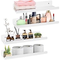 Lot De 4 Étagères Murales Flottantes 30 Cm - Acrylique, Fixation Sans Perçage, Pour Déco Maison