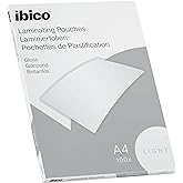 Ibico 627308 Laminating Wallets A4 80 Micron Light 100 | Glossy or matte finish, rounded corners and protection from dirt, sp