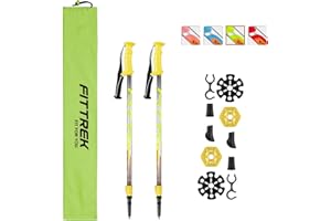FitTrek Kids Trekking Poles - Hiking Poles - Walking Poles Telescopic - Lightweight Trekking Stick with Walking Poles Rubber Tips and Pole Bag, 1 Pair