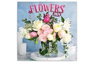 NOTIQUE Calendrier mural 2024 - Motif fleurs - Calendrier en brochures avec calendrier mensuel - Calendrier de jardin - Calendrier animal - 30 x 30 cm - 30 x 60 cm (ouvert)