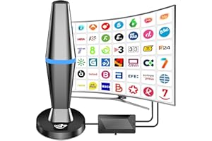 DGUPSP Antena TV Interior Potente 2025, Antene TV portatil con Amplificador + Base Magnética, Compatible con 4K 1080P DTMB DVB-T2 DVB-T TDT - Blue