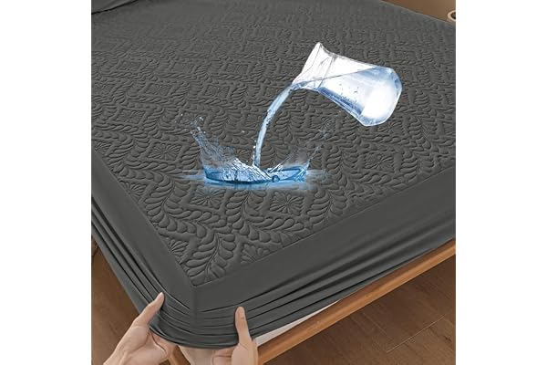 Premium madrasskydd vattentätt 120 x 200 cm spännlakan lyx, 3D-mönster, ventilerande madrassskydd, vattentätt madrassskydd, fuktskydd, dra-på-lakan