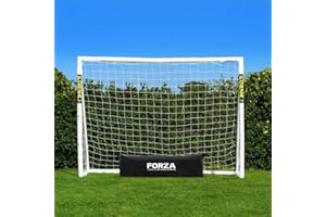 FORZA But de Football en PVC de 2,4 m x 1,8 m | Cage de Foot de Jardin Résistante aux Intempéries | Mur de Tir, Ballon et Sac en Option | Entraînement à la Maison