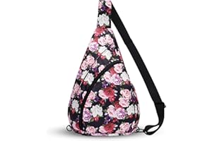 HUA ANGEL Sac De Poitrine Femme Ultra Leger Sac à Dos Avec Sangle De Poitrine Homme Sac BandoulièRe En Nylon De Sport Week-End Voyage Travail RandonnéE Quotidien
