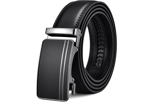 FEFLO Ceinture Homme à Cliquet avec Boucle Automatique, Ceinture Sans Trou Réglable pour Costume et Jeans
