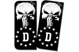 Finest Folia 2 adesivi DE per targa auto su misura per targa di tuning, adesivi per auto, resistenti agli agenti atmosferici R166 (02 Punisher Black)