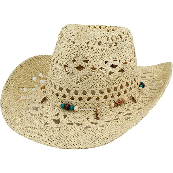 Cappello Cowboy In Paglia - Lavorato A Mano, Tesa Larga, Unisex Per Estate E Spiaggia - Foto 12
