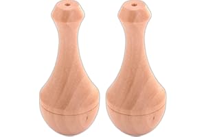 White Hinge 2x Large Natural Wood Roman Blind/Light End Pulls - Bathroom Chains/Cords