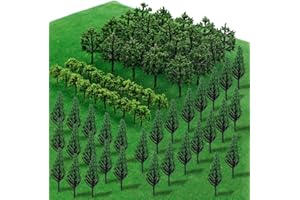 XEERUN 70PCS Mixed Model Trees, 1.5-2.4 inch Mini Miniature Landscape Trees for DIY Building Train Railways Natural Green Landscape Diorama Scenery