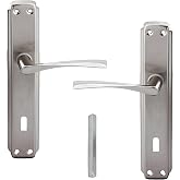 Oda Kapı Kolu Nikel İnox Aynalı Sağa Sola Uygun İ&ccedil; Dış Ahşap Pvc Metal &Ccedil;elik Kapısı Tutamağı 1 Takım