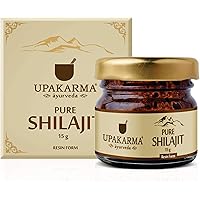 Upakarma Pure Ayurvedic Raw Shilajit/Shilajeet Resin - 15 Grams - Pack of 1
