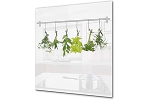 Concept Crystal Elégant antiprojections Verre sécurité – Antiprojections Cuisine Verre – Fond de paroi BS01 Série Herbes: Herbes suspendues 4