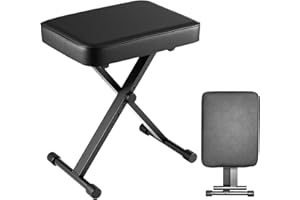 ‎DHOUSE Dhouse Klavierhocker Höhenverstellbar X-Design mit Memory-Schaumsitz & Klappfunktion für Klavier Keyboard