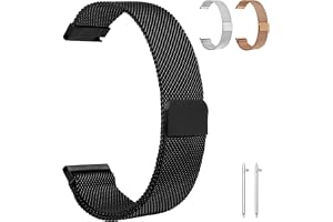 OFFCUP Magnetiskt klockarmband i metall, 20 mm/22 mm, klockremmar i metall, nätvävd snabbfrigörande klockrem, justerbara ersättningsremmar i rostfritt stål med magnetiskt lås, smart klockarmband