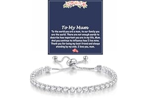 Fehki Bracelet for Womens,Gifts for Mum/Grandma/Sister/Nanny/Wife,Silver Tennis Bracelet for Women Teen Girls Birthday Christmas Valentines Day Graduation Gifts for Women Girls