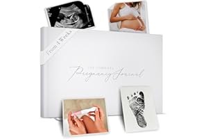 Bibi & Beau Diario de embarazo y planificador de regalo, libro de embarazo de lujo para futuras mamás, incluye calendario, álbum de recortes, lista de verificación, organizador y libro de recuerdos